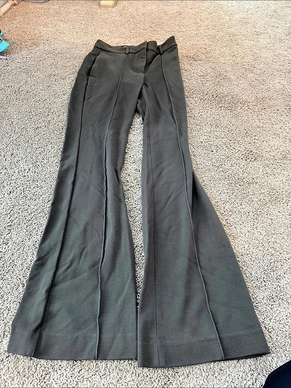 Express Editor High Waisted Flare Trouser Black Pants Size 4R